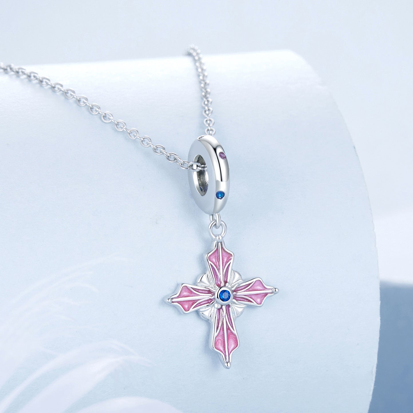 Charm "Croce Rosa" 🌸✨