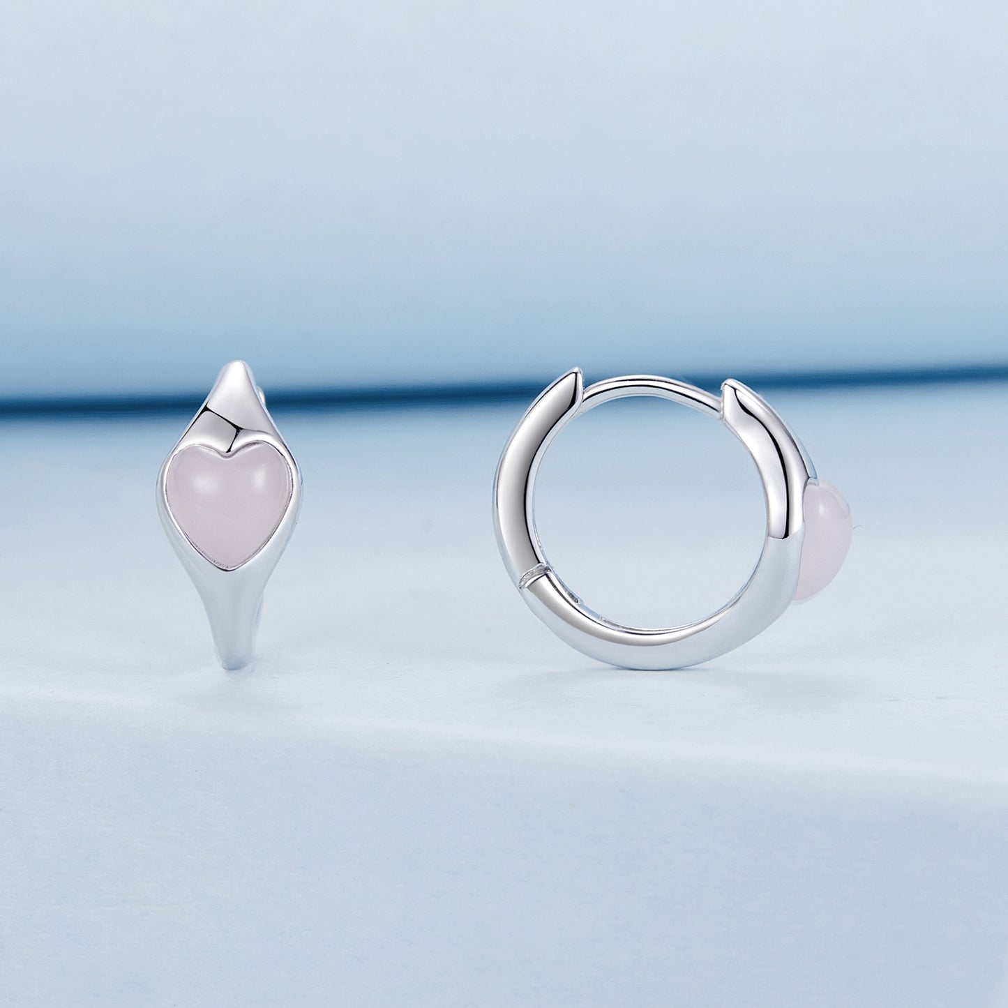 Orecchini "Cuore di Quarzo Rosa" 💗